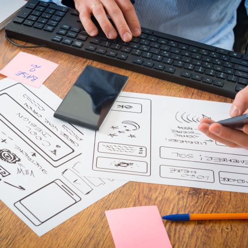 Designer working at new mobile applications